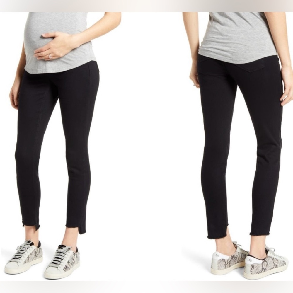 1822 DENIM - Raw Step Hem Ankle Skinny Maternity Jeans